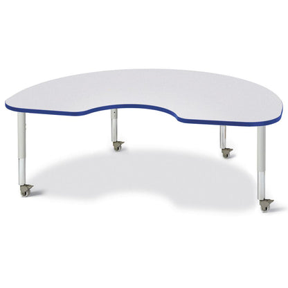 Kidney Activity Table - 48" X 72", Mobile - Gray/Blue/Gray