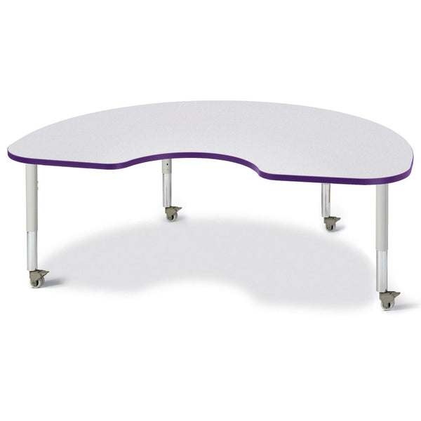 Kidney Activity Table - 48" X 72", Mobile - Gray/Purple/Gray
