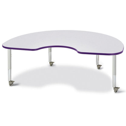 Kidney Activity Table - 48" X 72", Mobile - Gray/Purple/Gray