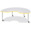 Kidney Activity Table - 48" X 72", Mobile - Gray/Yellow/Gray