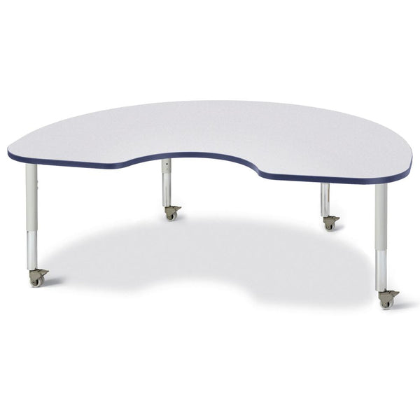 Kidney Activity Table - 48" X 72", Mobile - Gray/Navy/Gray