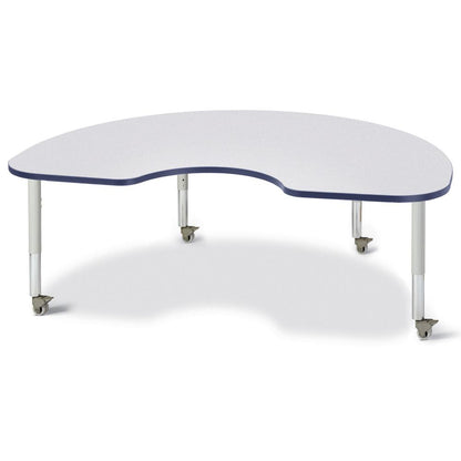 Kidney Activity Table - 48" X 72", Mobile - Gray/Navy/Gray