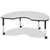 Kidney Activity Table - 48" X 72", Mobile - Gray/Black/Black