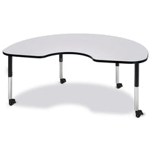 Kidney Activity Table - 48" X 72", Mobile - Gray/Black/Black