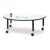 Berries® Kidney Dry Erase Table - 72" x 48", Mobile - Write-n-Wipe/Black/Black