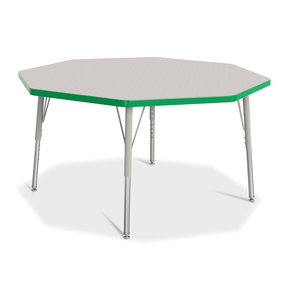 Octagon Activity Table - 48" X 48", Mobile - Gray/Purple/Gray