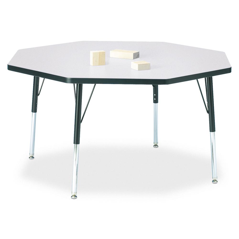 Octagon Activity Table - 48" X 48", Mobile - Gray/Purple/Gray