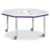 Octagon Activity Table - 48" X 48", Mobile - Gray/Purple/Gray