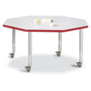 Octagon Activity Table - 48" X 48", Mobile - Gray/Purple/Gray