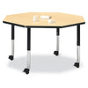 Octagon Activity Table - 48" X 48", Mobile - Gray/Purple/Gray