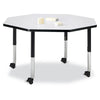Octagon Activity Table - 48" X 48", Mobile - Gray/Black/Black