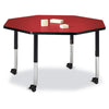 Round Activity Table - 48" Diameter, Mobile - Gray/Purple/Gray