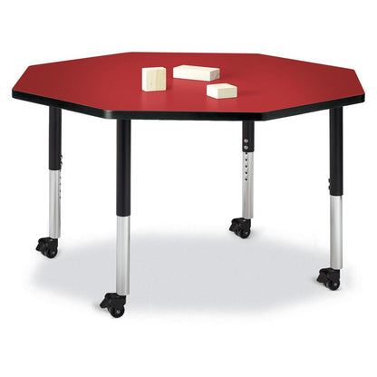 Round Activity Table - 48" Diameter, Mobile - Gray/Purple/Gray