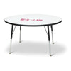Berries® Round Dry Erase Table - 48" Diameter, A-height - Write-n-Wipe/Black/Black
