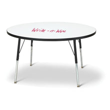 Berries® Round Dry Erase Table - 48" Diameter, A-height - Write-n-Wipe/Black/Black
