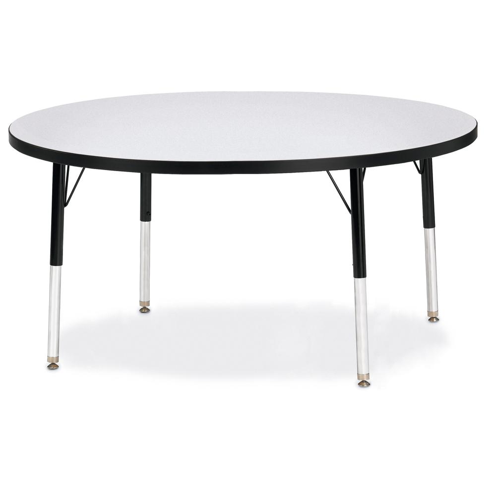 Round Activity Table - 48" Diameter, Mobile - Gray/Purple/Gray