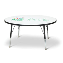 Berries® Round Dry Erase Table - 48" Diameter, E-height - Write-n-Wipe/Black/Black
