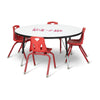 Berries® Round Dry Erase Table - 48" Diameter, E-height - Write-n-Wipe/Black/Black