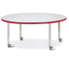 Round Activity Table - 48" Diameter, Mobile - Gray/Red/Gray