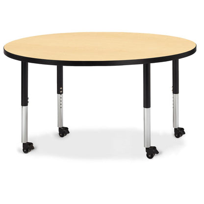 Round Activity Table - 48" Diameter, Mobile - Gray/Purple/Gray