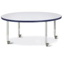 Round Activity Table - 48" Diameter, Mobile - Gray/Navy/Gray