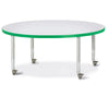 Round Activity Table - 48" Diameter, Mobile - Gray/Purple/Gray