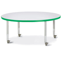 Round Activity Table - 48" Diameter, Mobile - Gray/Purple/Gray