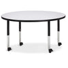 Round Activity Table - 48" Diameter, Mobile - Gray/Black/Black