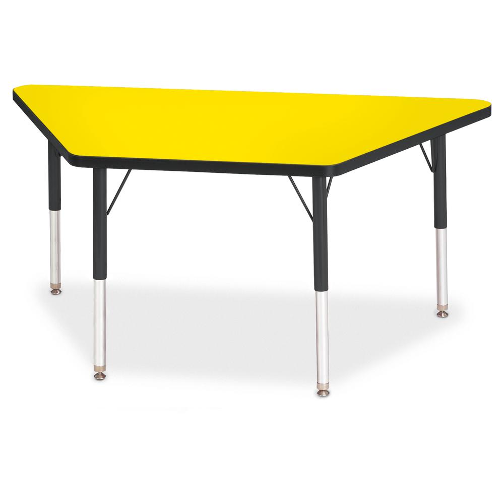 Trapezoid Activity Tables - 24" X 48", Mobile - Gray/Purple/Gray