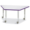 Trapezoid Activity Tables - 24" X 48", Mobile - Gray/Purple/Gray