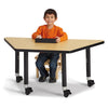 Trapezoid Activity Tables - 24" X 48", Mobile - Maple/Black/Black