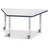 Trapezoid Activity Tables - 24" X 48", Mobile - Gray/Navy/Gray