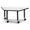 Trapezoid Activity Tables - 24" X 48", Mobile - Gray/Black/Black