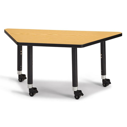 Trapezoid Activity Tables - 24" X 48", Mobile - Gray/Purple/Gray