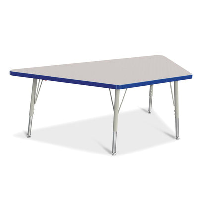 Trapezoid Activity Tables - 30" X 60", Mobile - Gray/Purple/Gray