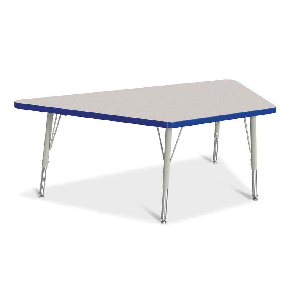 Trapezoid Activity Tables - 30" X 60", Mobile - Gray/Purple/Gray