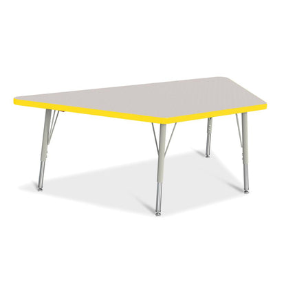 Trapezoid Activity Tables - 30" X 60", Mobile - Gray/Purple/Gray