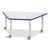 Trapezoid Activity Tables - 30" X 60", Mobile - Gray/Blue/Gray