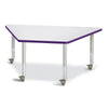 Trapezoid Activity Tables - 30" X 60", Mobile - Gray/Purple/Gray