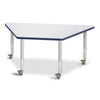 Trapezoid Activity Tables - 30" X 60", Mobile - Gray/Navy/Gray