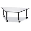 Trapezoid Activity Tables - 30" X 60", Mobile - Gray/Black/Black