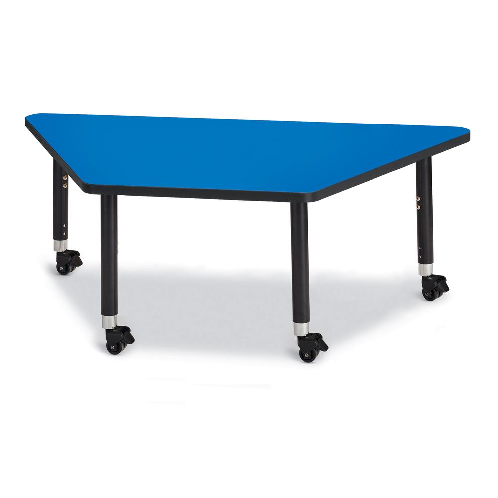 Trapezoid Activity Tables - 30" X 60", Mobile - Gray/Purple/Gray