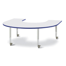 Horseshoe Activity Table - 66" X 60", Mobile - Gray/Blue/Gray