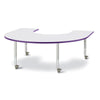 Horseshoe Activity Table - 66" X 60", Mobile - Gray/Purple/Gray