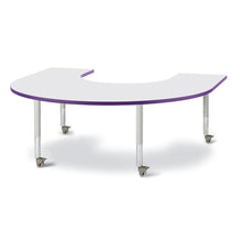 Horseshoe Activity Table - 66" X 60", Mobile - Gray/Purple/Gray