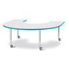Horseshoe Activity Table - 66" X 60", Mobile - Gray/Teal/Gray
