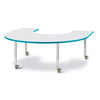 Horseshoe Activity Table - 66" X 60", Mobile - Gray/Teal/Gray