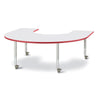 Horseshoe Activity Table - 66" X 60", Mobile - Gray/Red/Gray