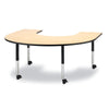 Horseshoe Activity Table - 66" X 60", Mobile - Maple/Black/Black