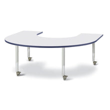 Horseshoe Activity Table - 66" X 60", Mobile - Gray/Navy/Gray